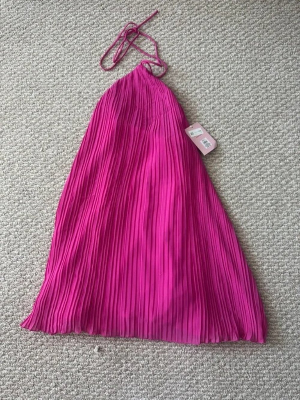 Old Navy The Occasion Hot Pink Pleated Halter Mini Dress – XS Tall – NWT